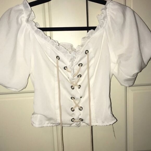 White peasant crop top - Picture 2 of 2